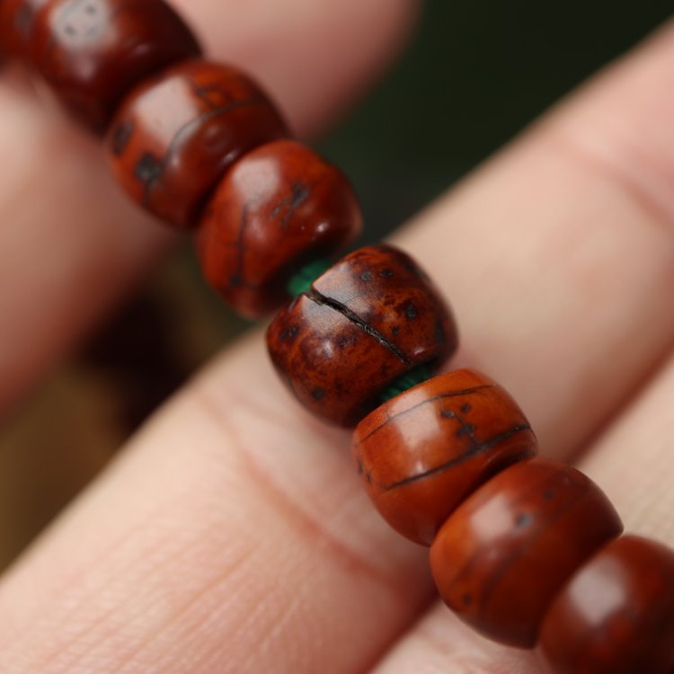 QQ234-BS89 Tibetan Bracelet Black beads with Golden print | MakerPlace by  Michaels
